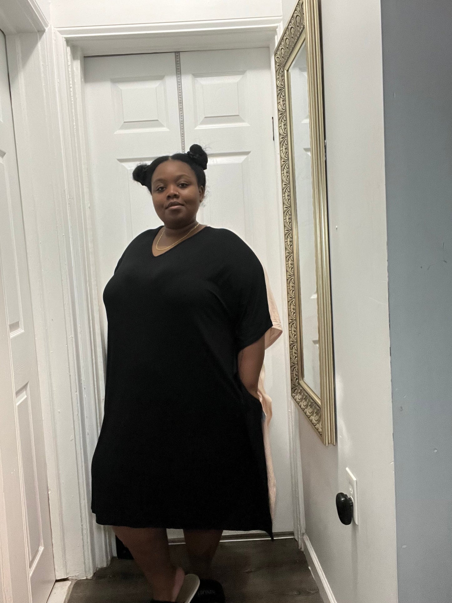 Black on Nude Nightgown